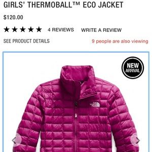 Girls’ North Face Thermoball Jacket